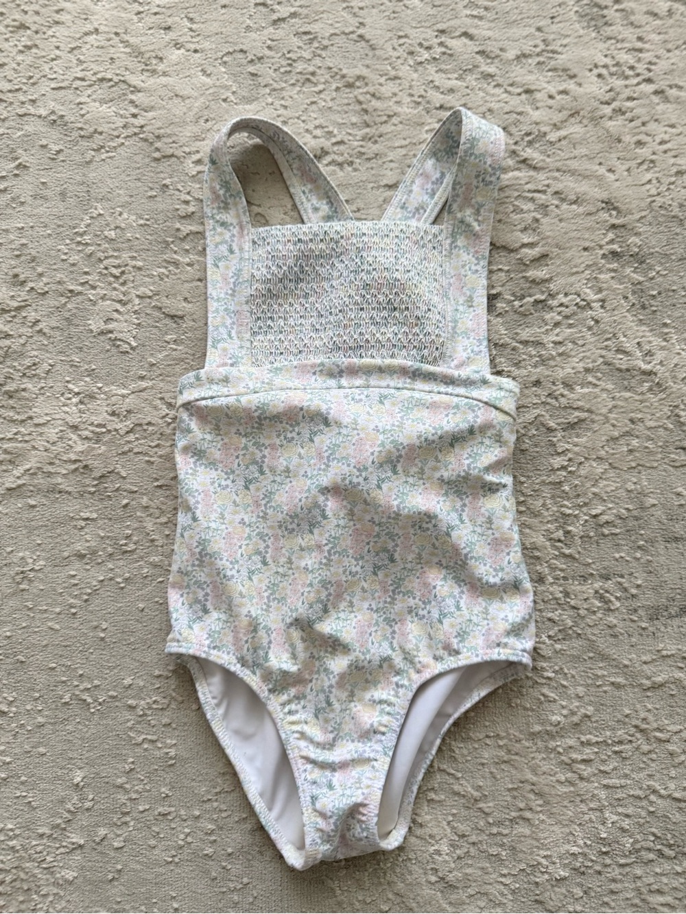 Girls' Pastel Floral One-Piece Swimsuit - Pink/Green